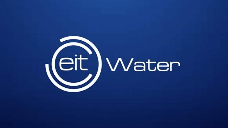 EIT Water logo displayed on blue background